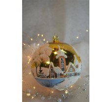 Kerstbal  12 cm geel